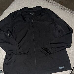 Med Couture Black Lightweight Shirt Jacket with Full-Length Zipper